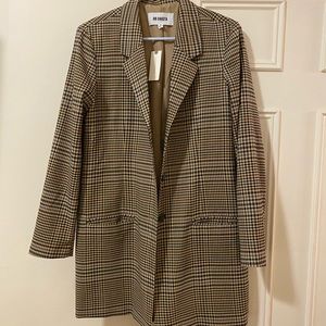 Anthropologie Plaid Long Blazer
